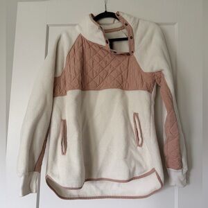 Abercrombie & Fitch Women's Cowl Neck Sweater - Cream and Blush